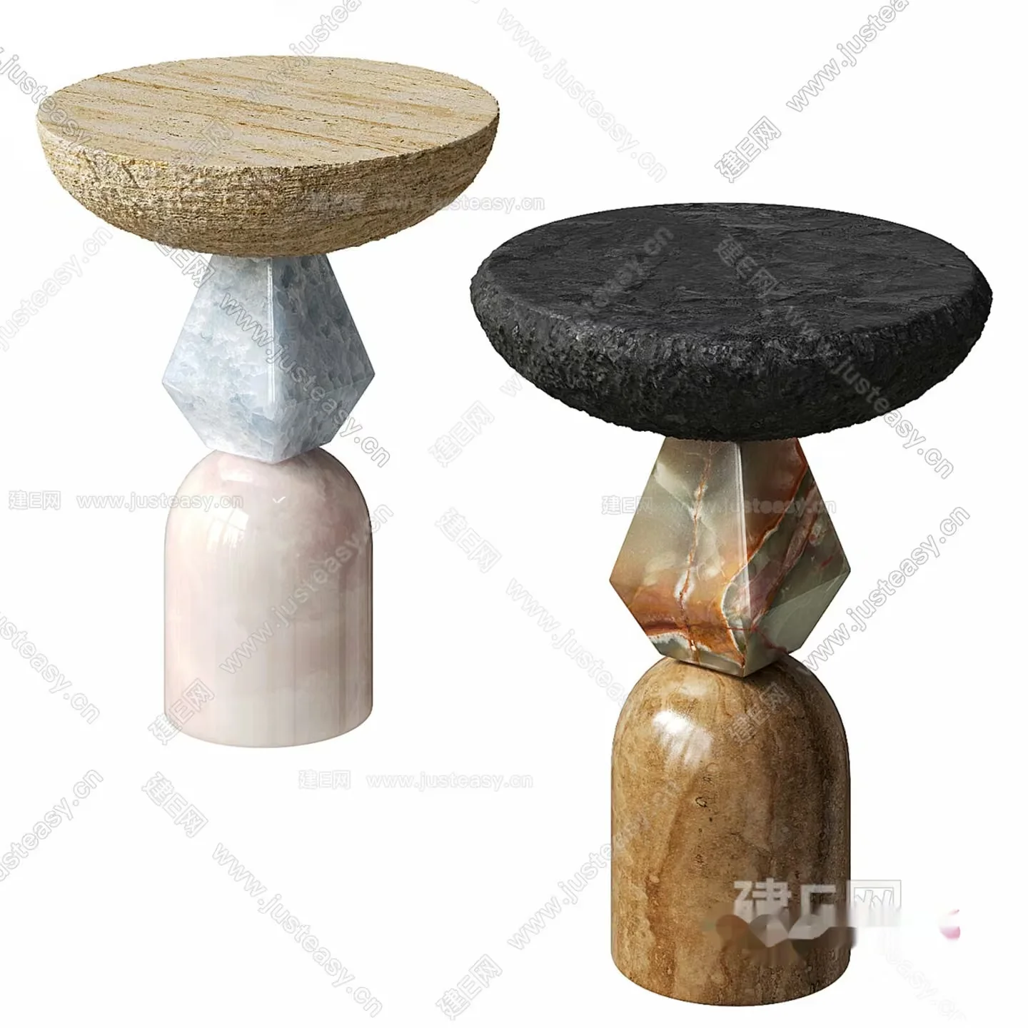 A Pair Of Stone Tables 3D Model – 3044 – CORONA Render