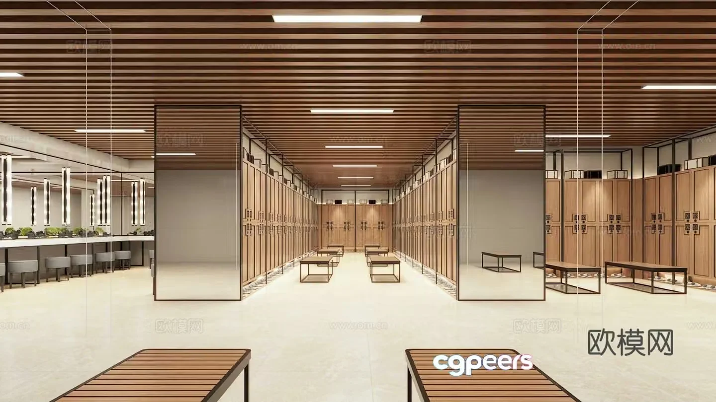 Bath center locker room 3d model