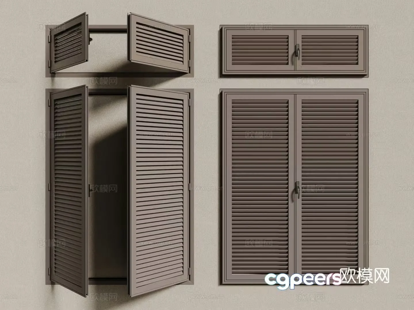 modern windows blinds casement blinds 3d model