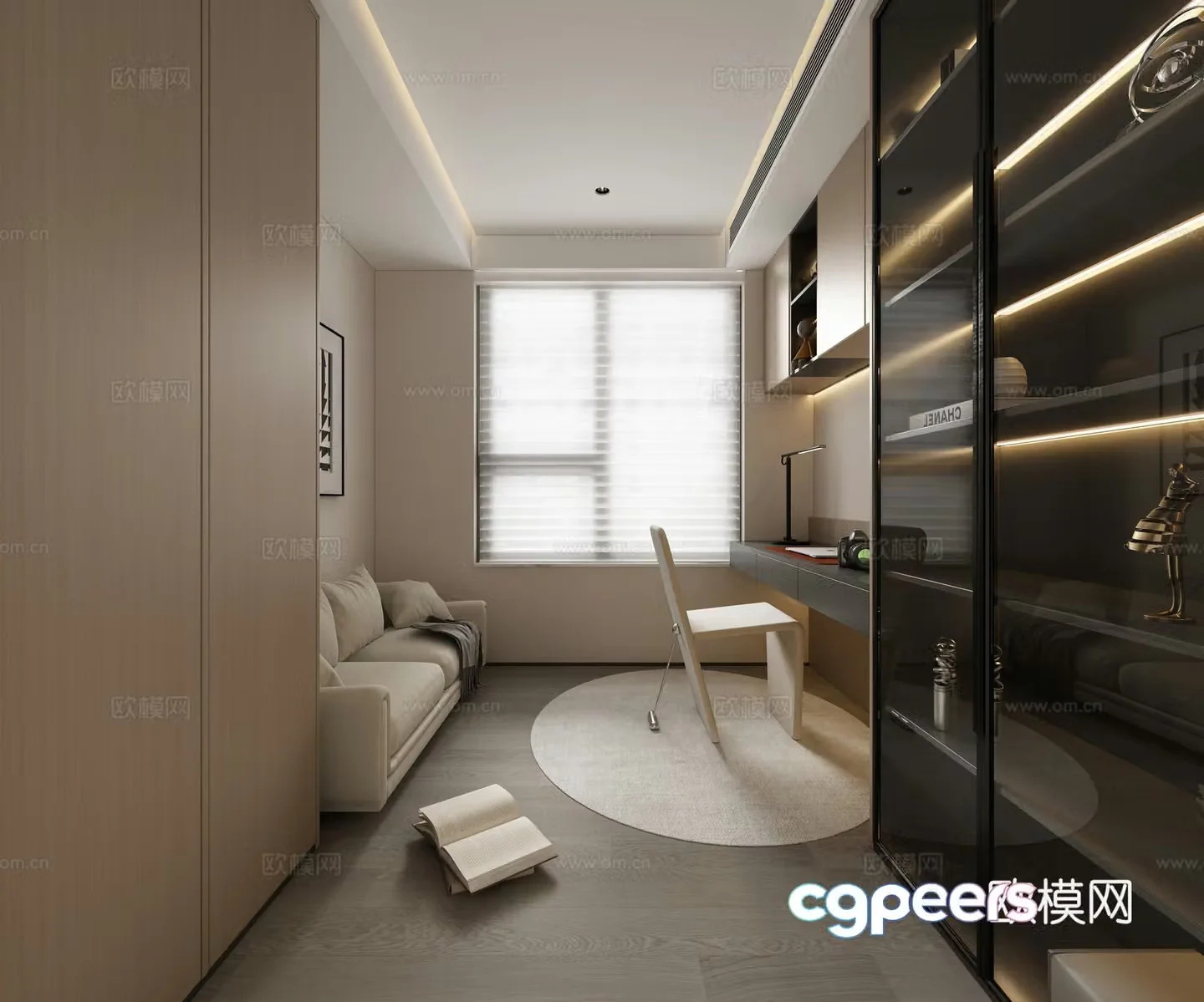 Modern study 3d model