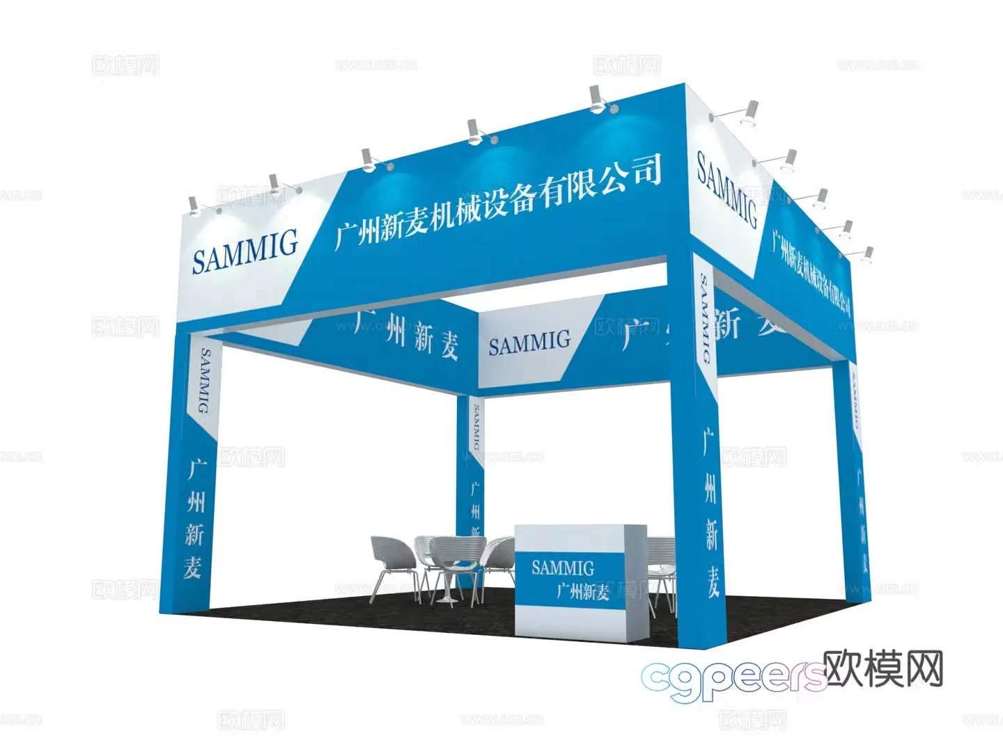 3D model of 36 square meters truss booth