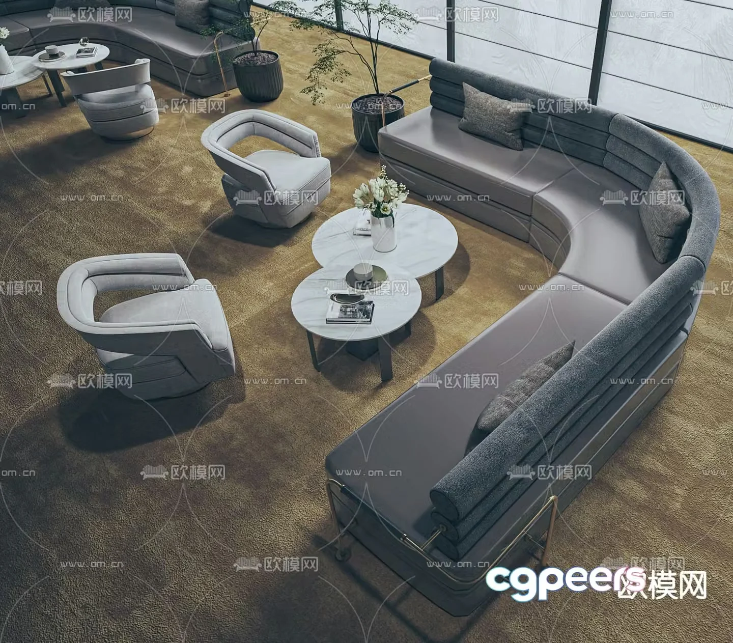 Office sofa modular sofa 3d model