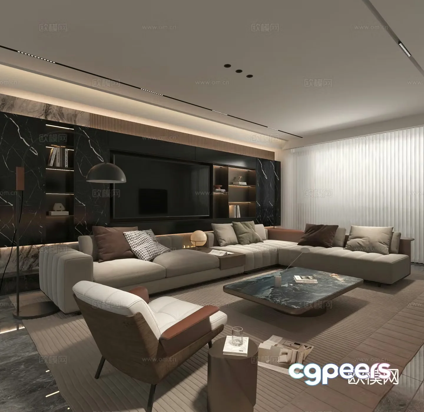 Modern living room 3d model