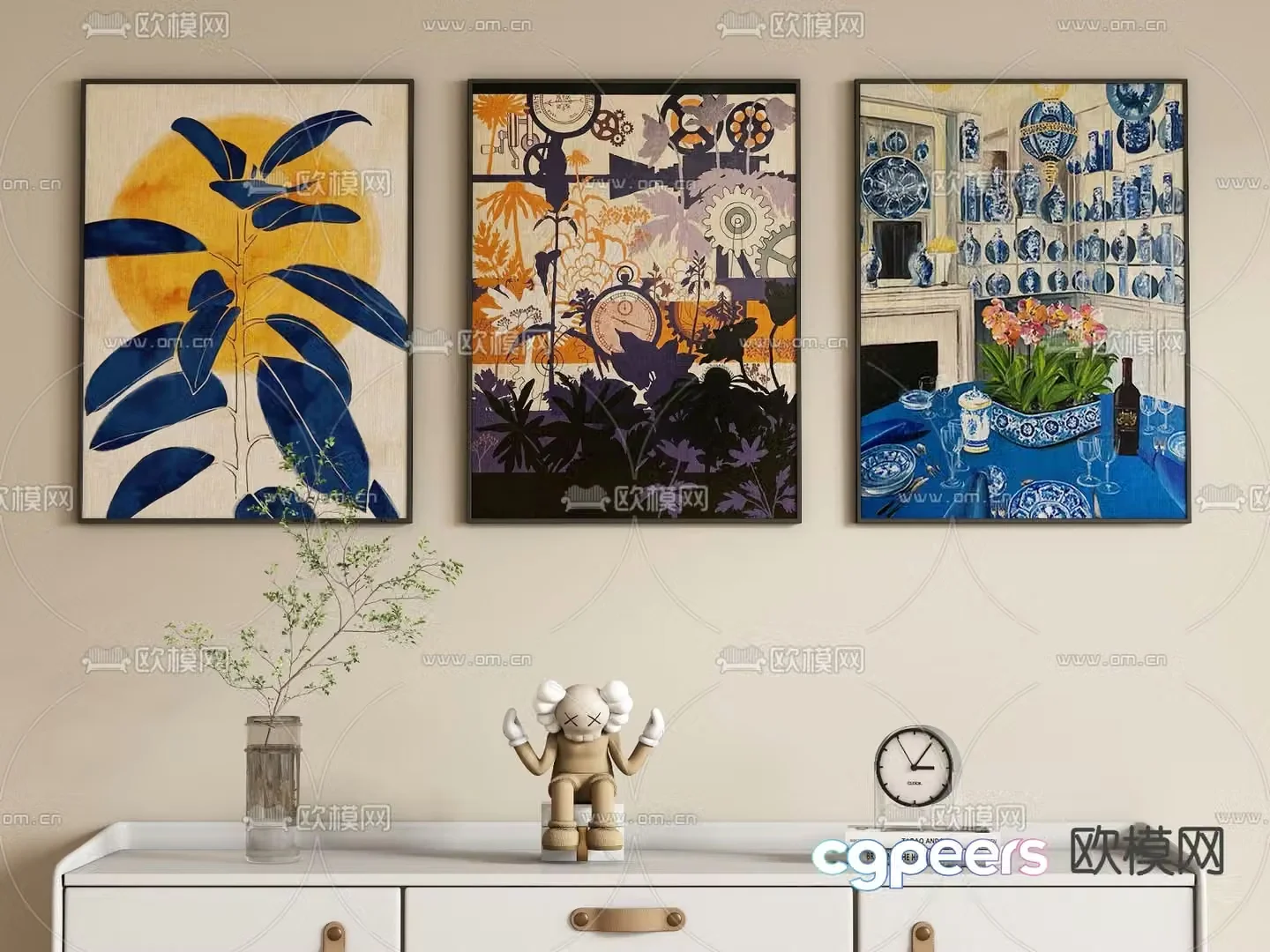 Oil Painting Plant Painting Decorative Painting 3D Model