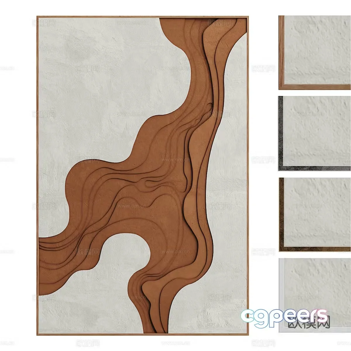 New Chinese style decorative painting 3D model