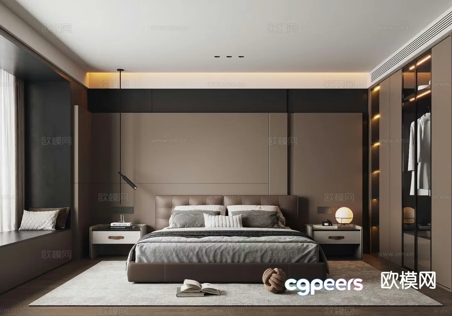 Italian style bedroom master bedroom 3d model