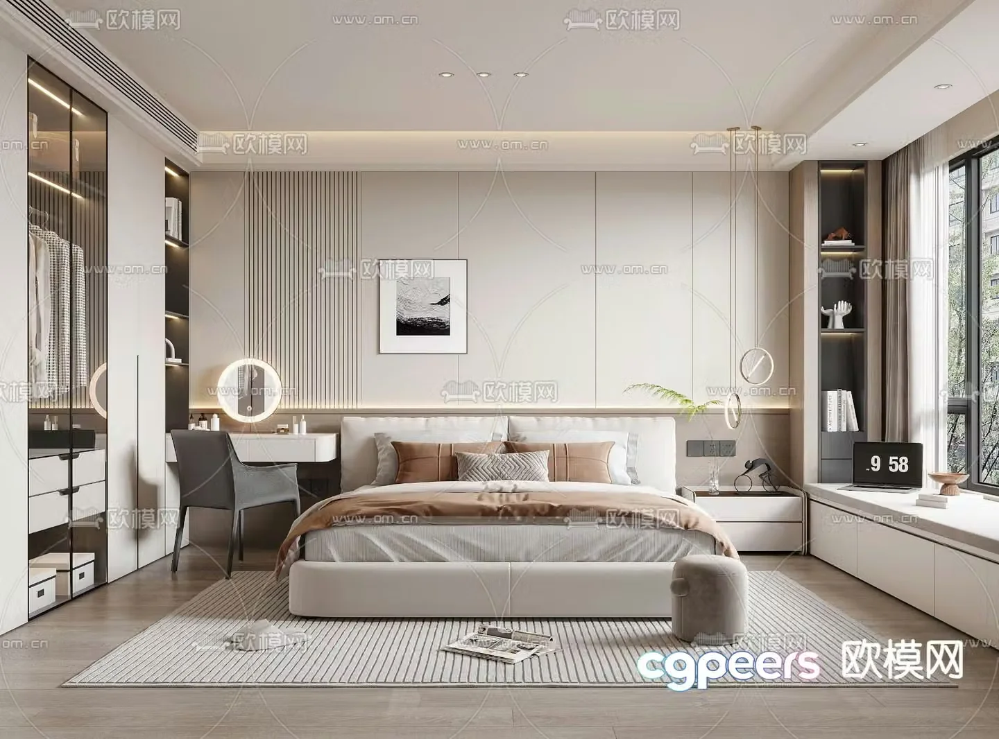 Modern bedroom master room 3d model