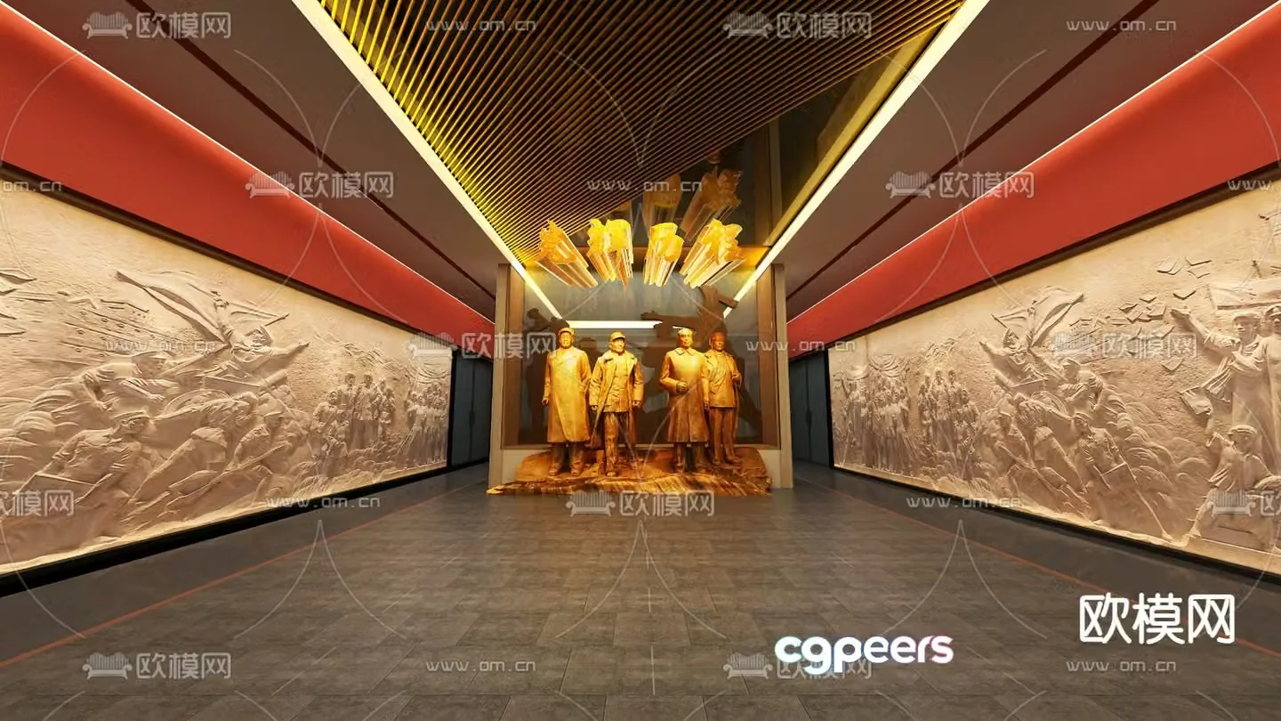 Party Building Exhibition Hall Memorial Hall Schedule Hall 3D Model