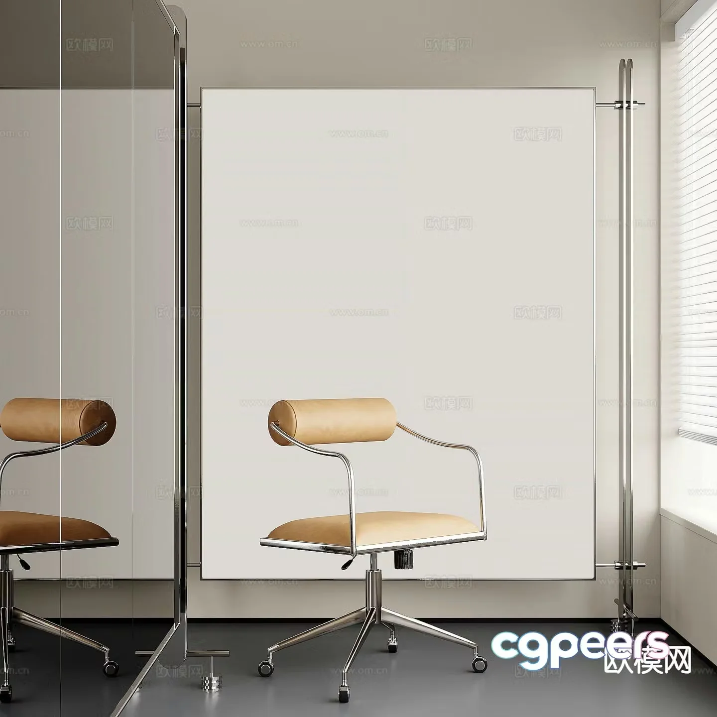 Leather office chair conference chair 3d model