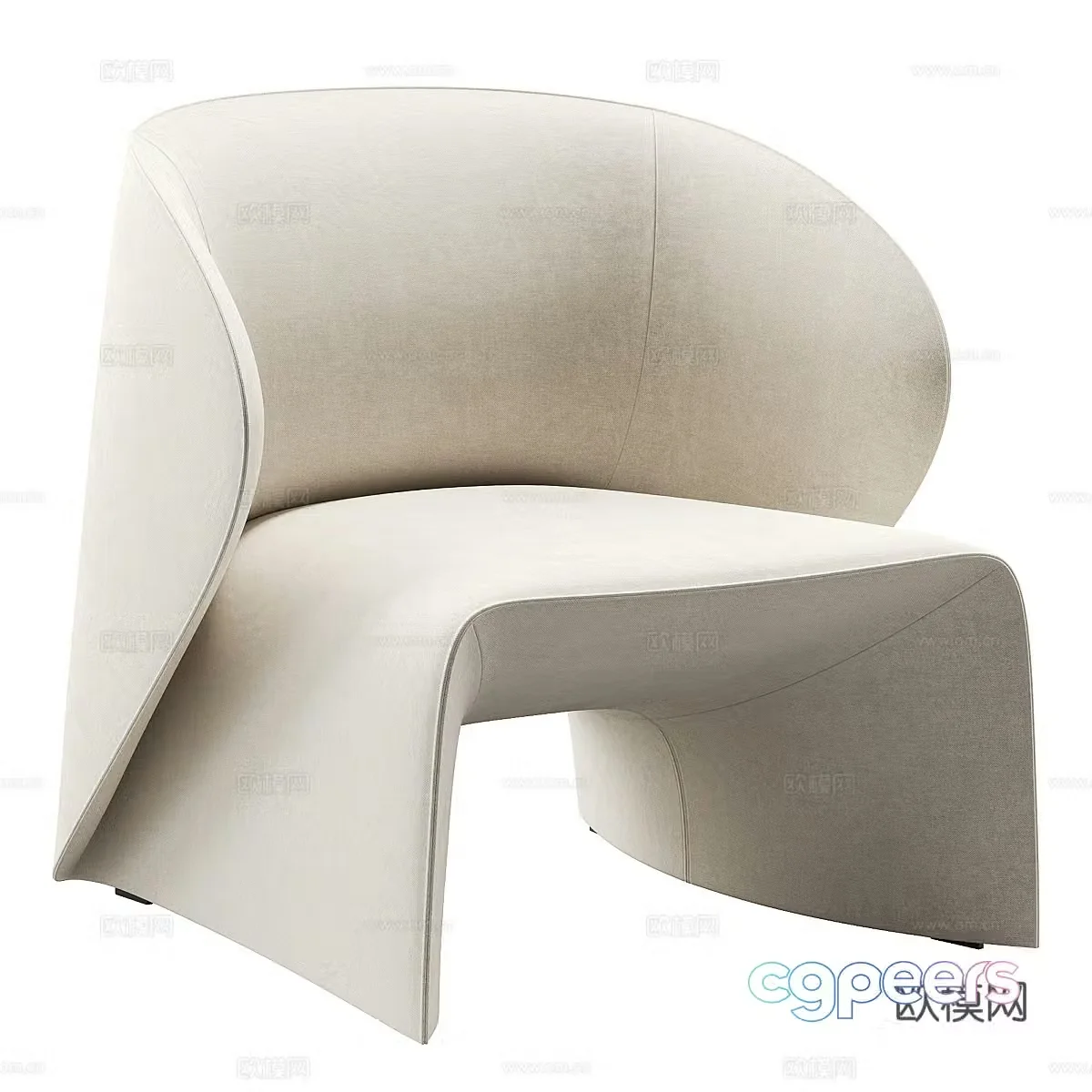 Modern Cream Narinari Armchair 3d Model