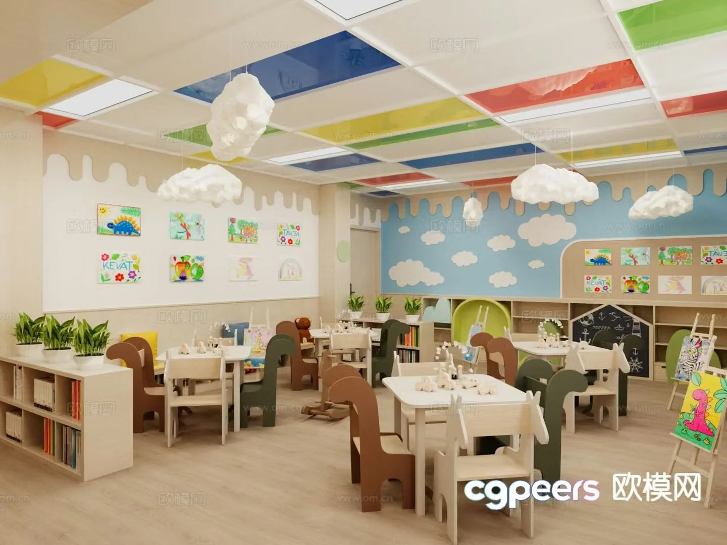 Modern kindergarten 3d model