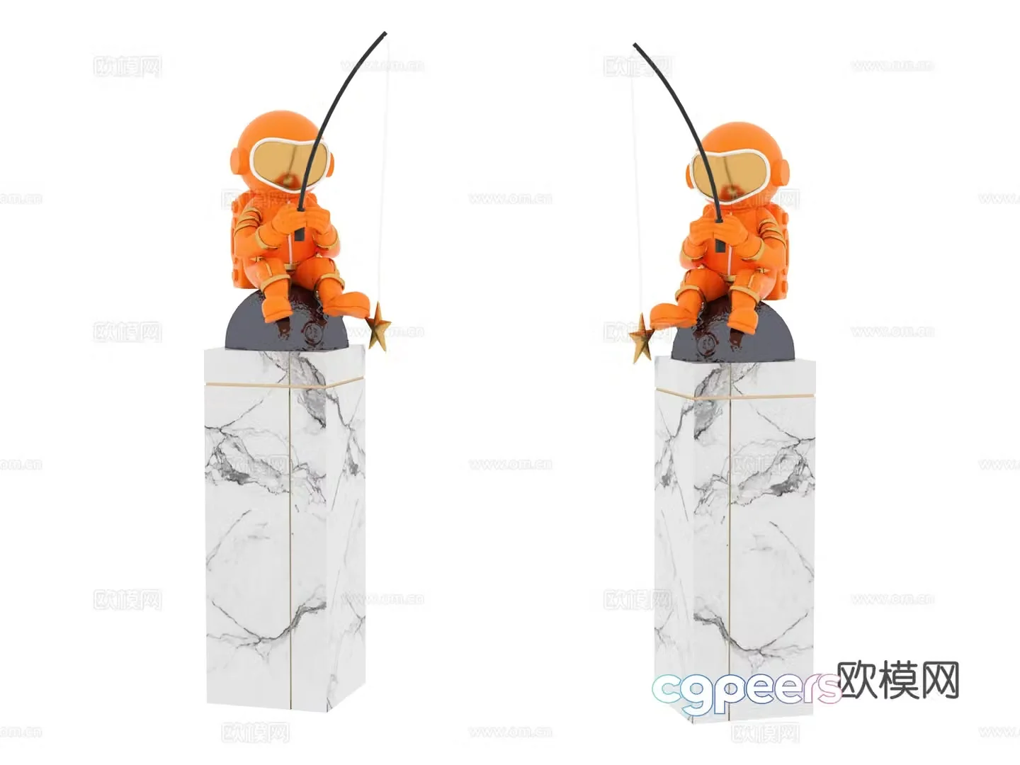 Astronaut Sculpture Trendy toy 3D Model