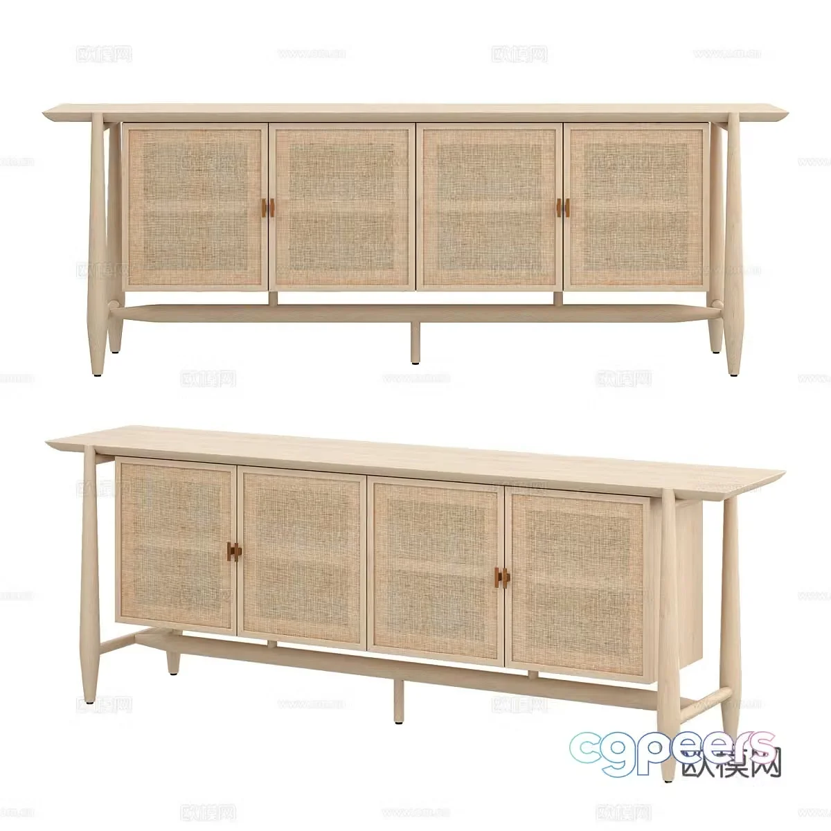 Nordic porch cabinet side cabinet 3D model