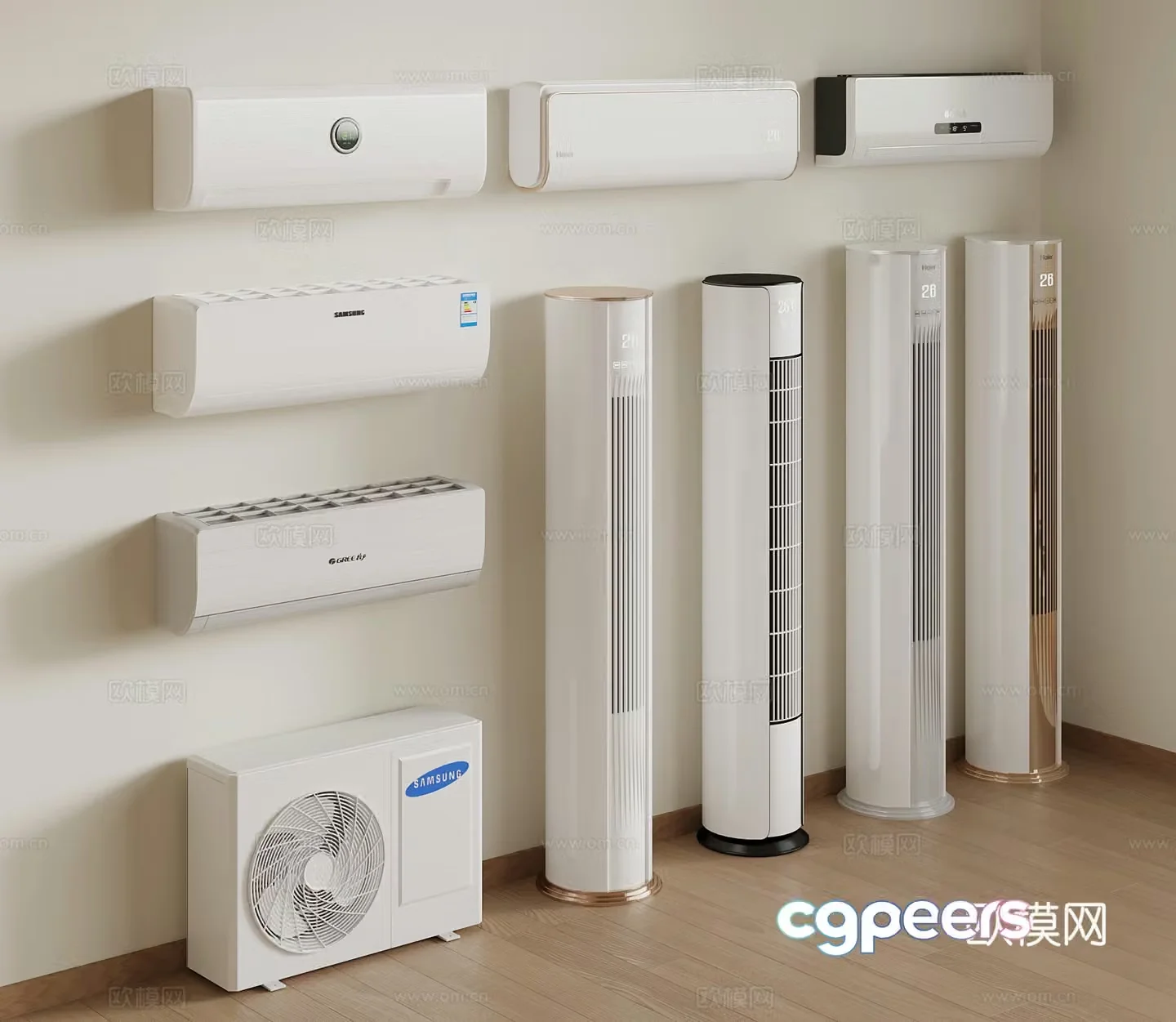 Modern air conditioner wall-mounted air conditioner vertical air conditioner 3D model
