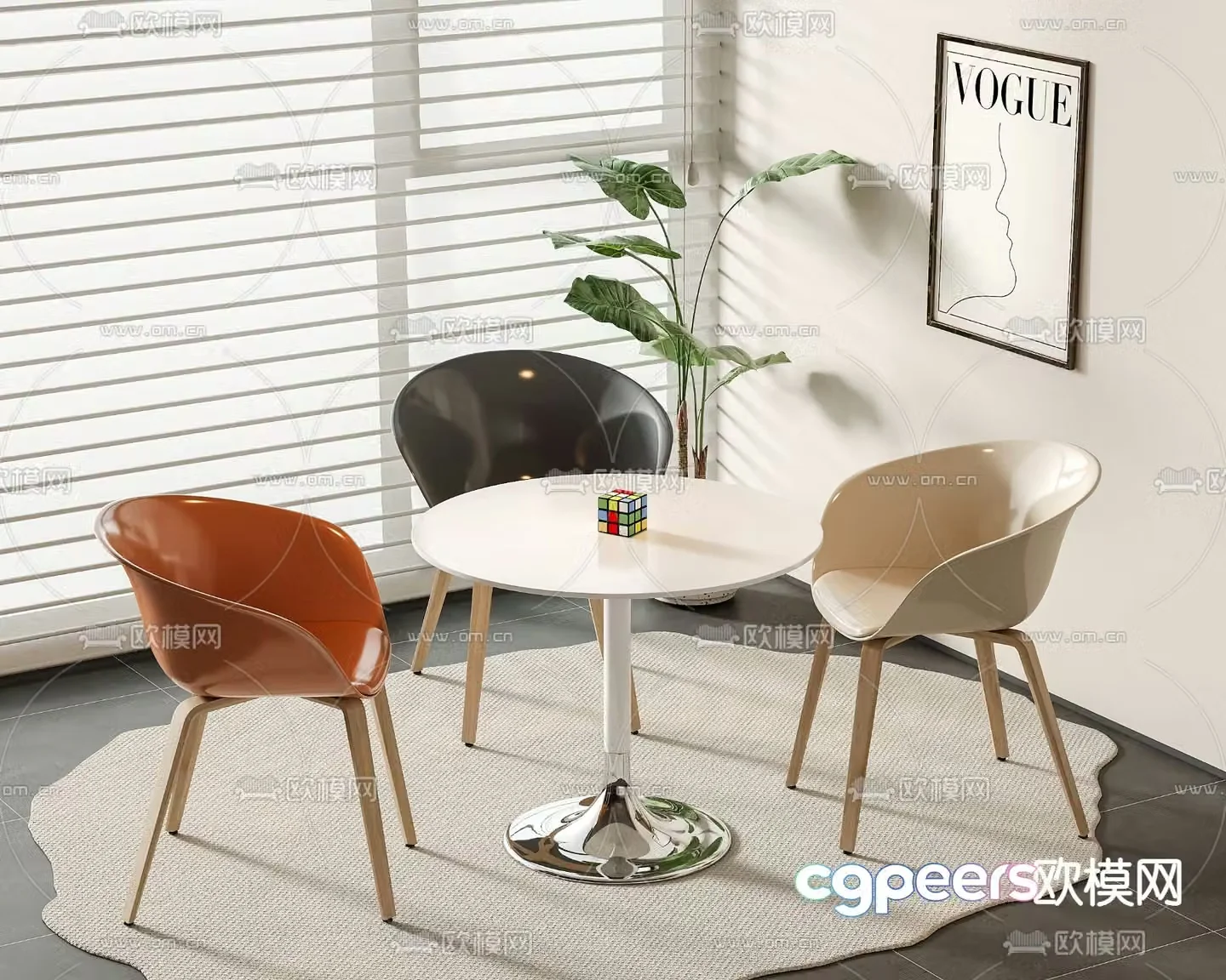 Negotiation tables and chairs leisure tables and chairs 3d model