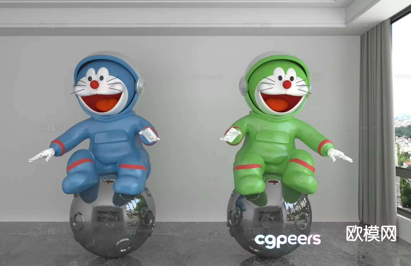 Modern Doraemon doll trendy ornament 3D model