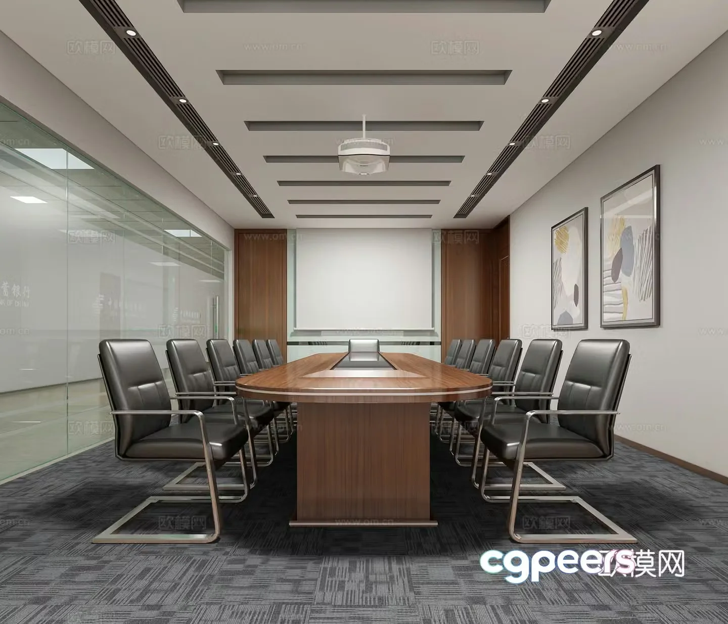 Modern conference room 3d model