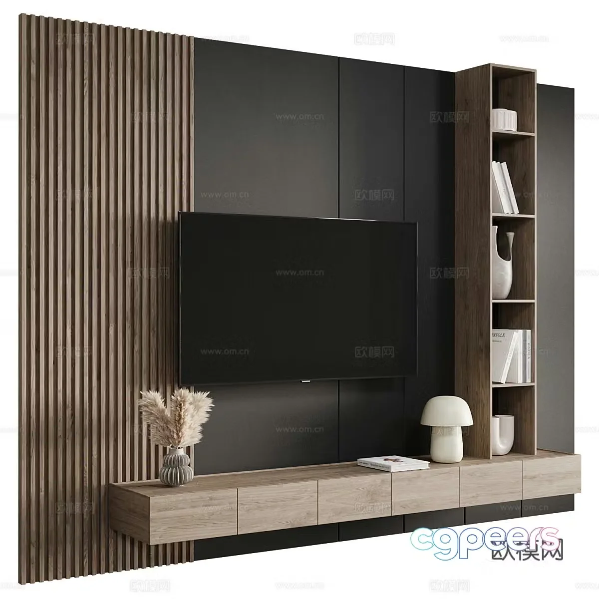 TV background wall integrated wall 3d model
