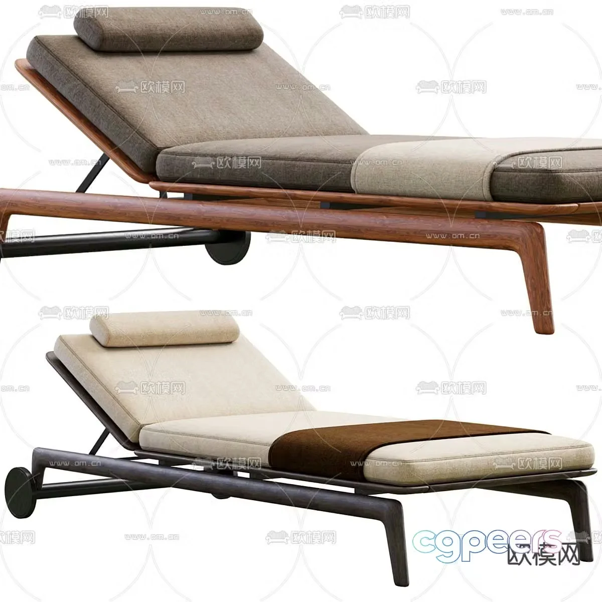 Outdoor lounge chair leisure lounge chair 3d model
