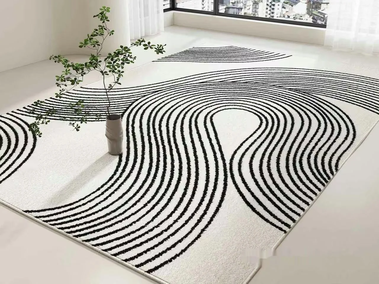 Modern Black And White Rug 3D Model – 10791 – VRAY Render