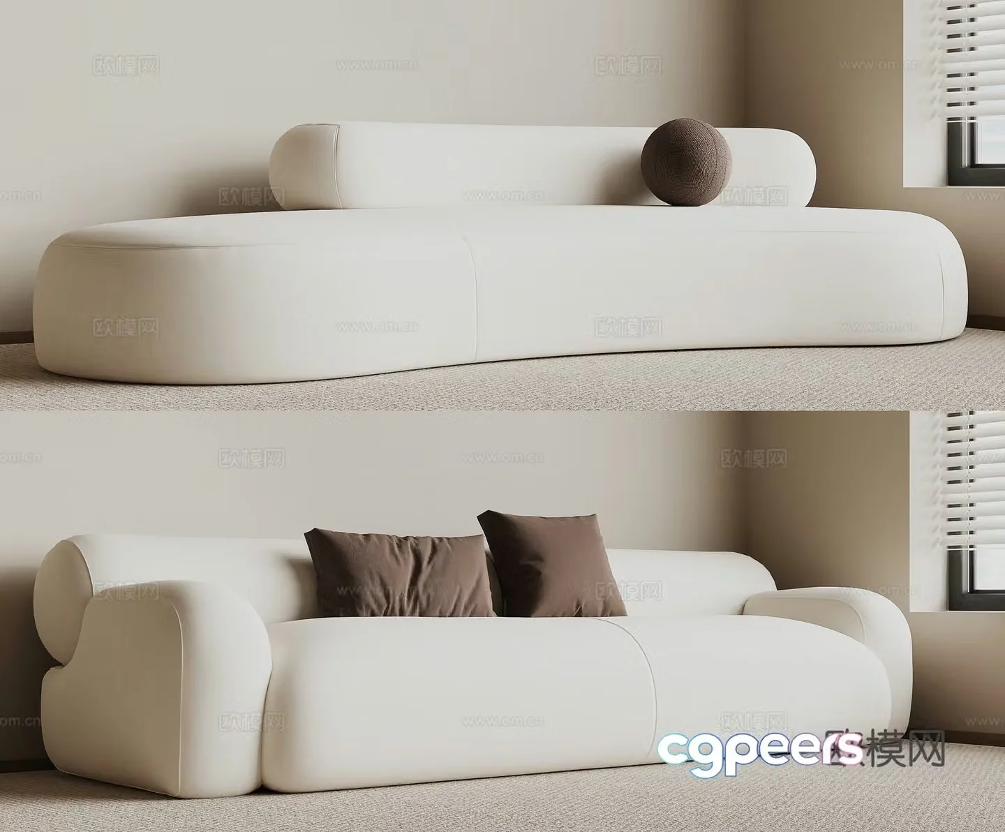 Special shaped sofa curved sofa 3d model