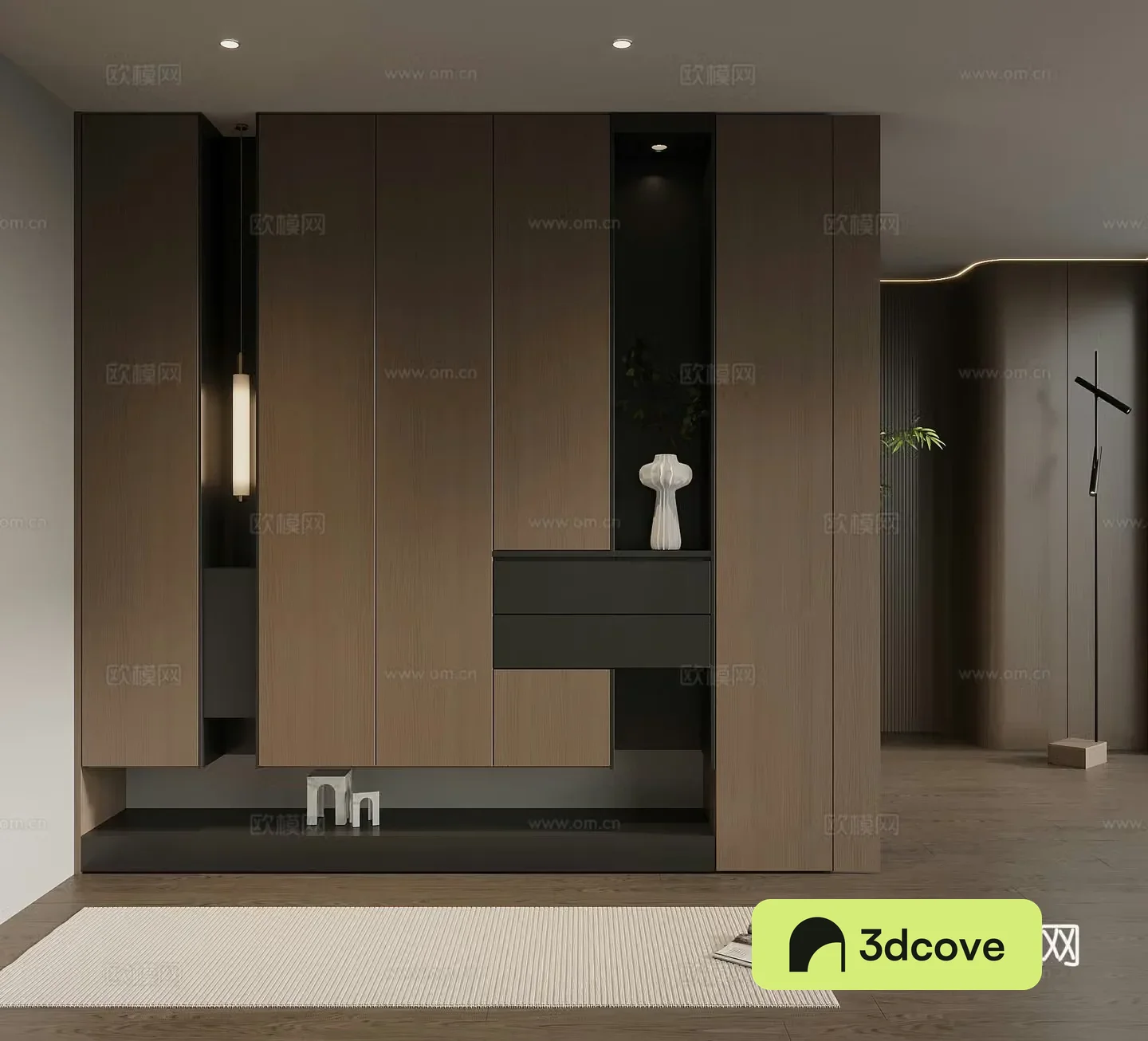 Italian minimalist porch cabinet door-entry shoe cabinet porch background