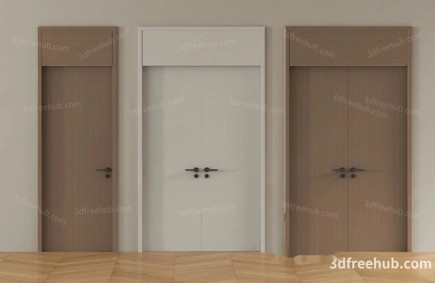 Modern Interior Doors 3D Model – 21930 – VRAY Render