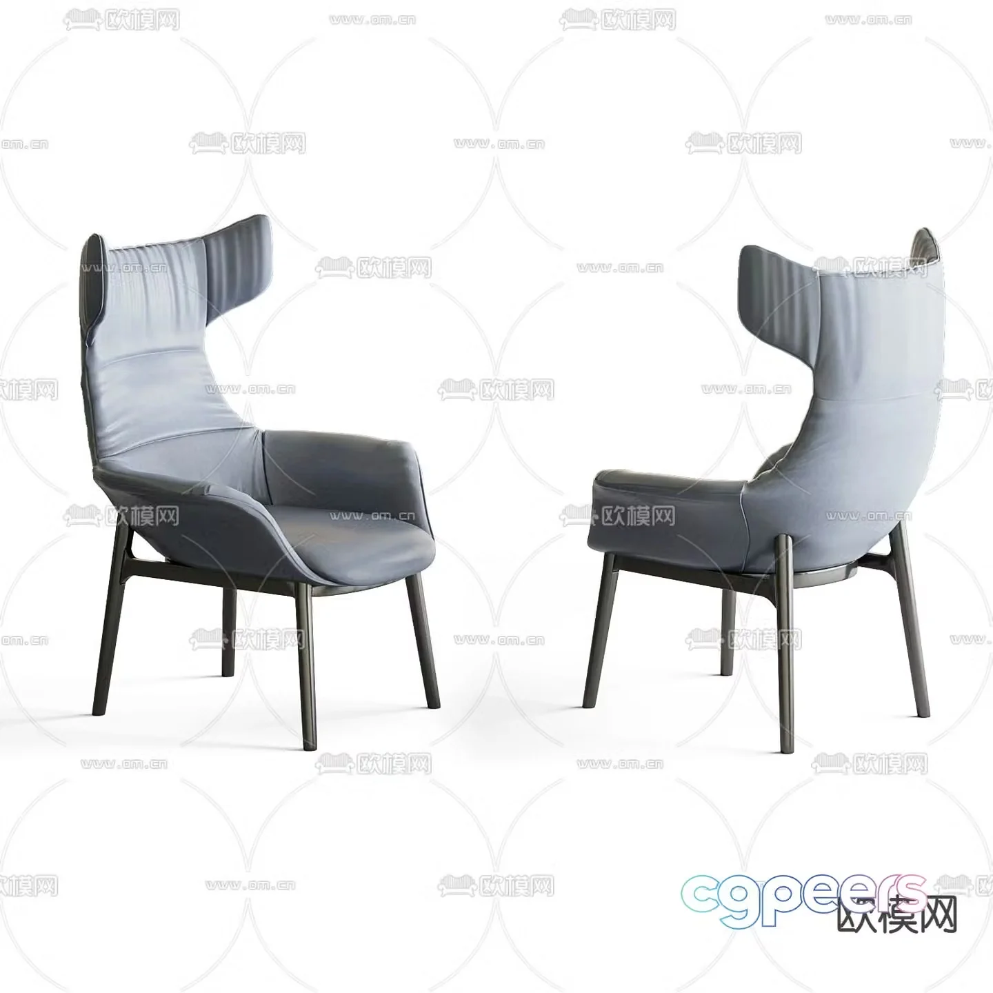 Natuzzi modern leather lounge chair 3d model