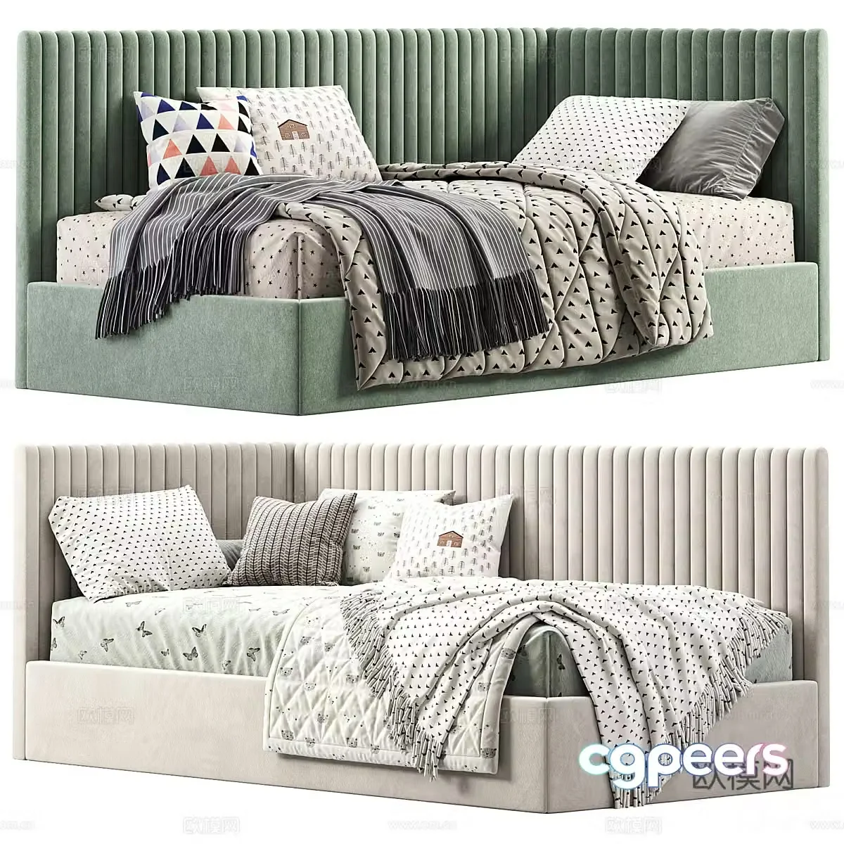 New Chinese style children’s bed sofa bed 3d model
