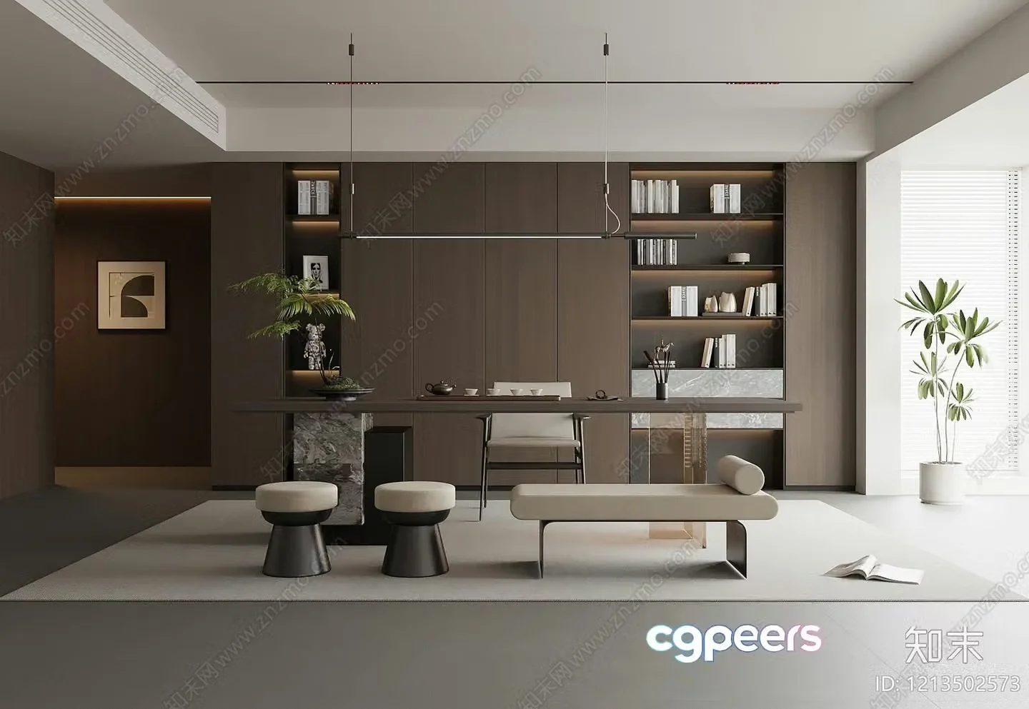 Modern Office Space 3D Model – 5011 – VRAY Render