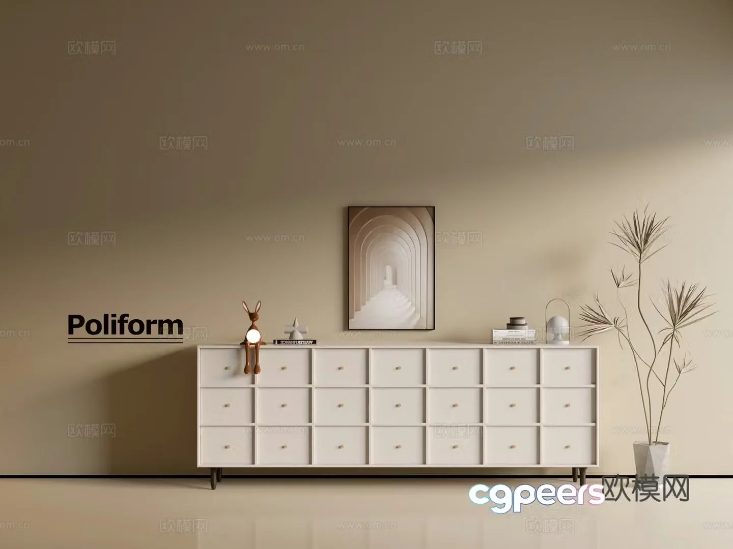 Modern cream wind chest of cabinet ins wind minimalist wind cabinet whole cabinet sideboard balcony cabinet 3d model