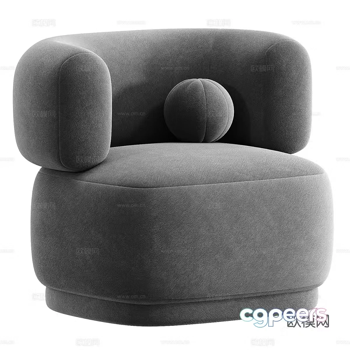 Modern cream style fabric sofa chair 3d model