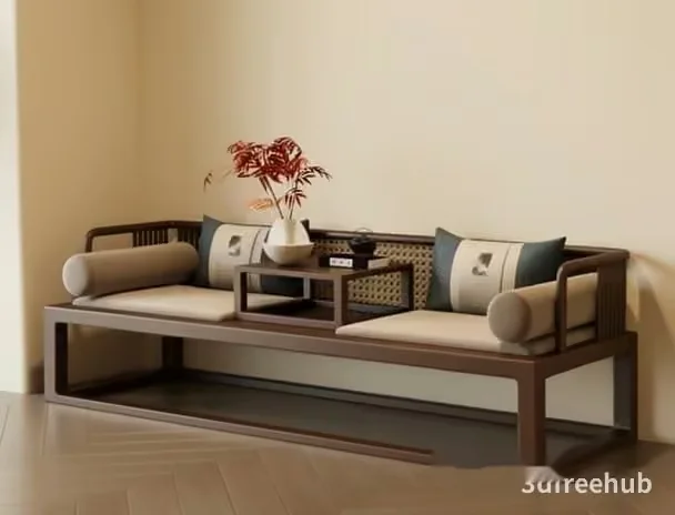 A Minimalist Wooden Sofa 3D Model – 21611 – VRAY Render