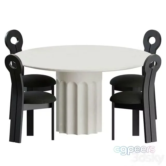 3ds Max Free – Dining Set 01 by Lulu and Georgia
