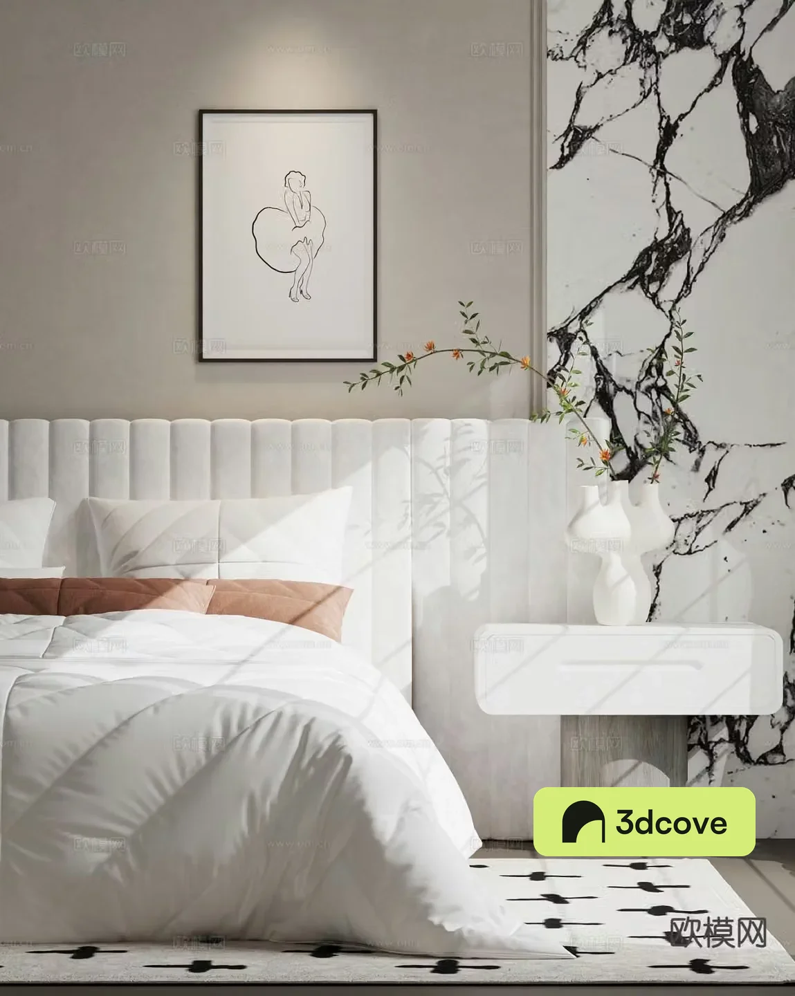 Modern double bed