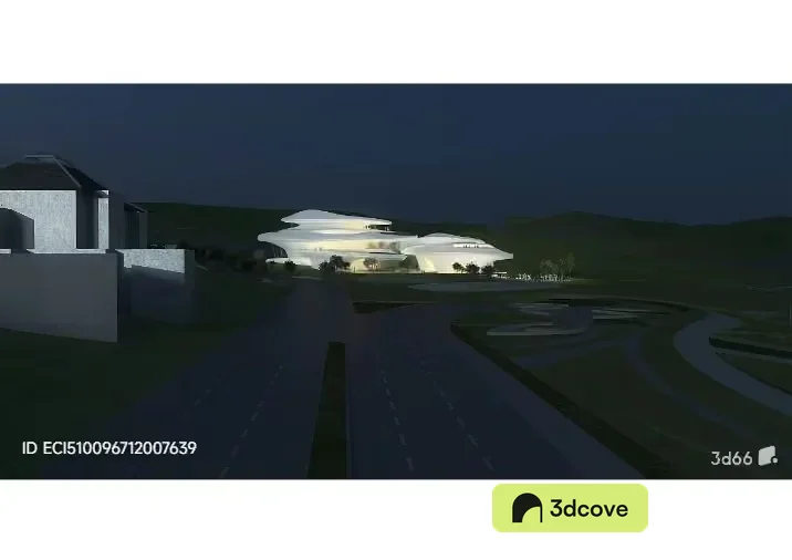 A 3D Rendering Of A Futuristic Building