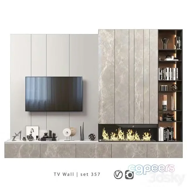 3ds Max Free – TV Wall set 357