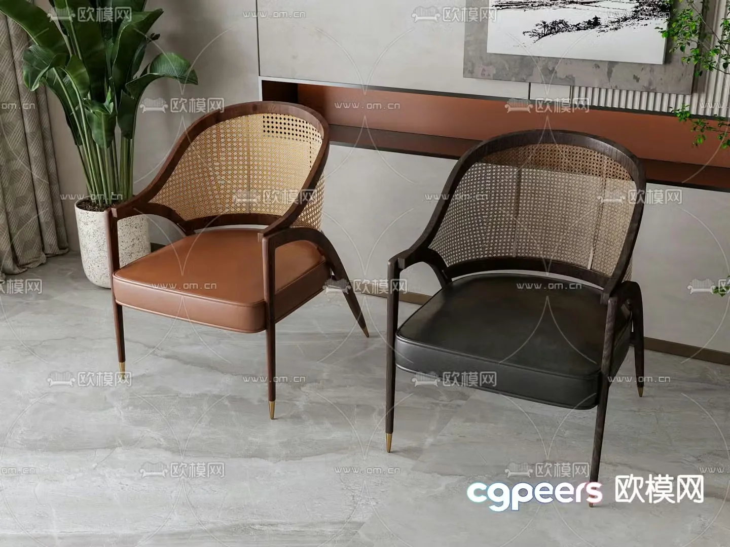 New Chinese style chair dining chair 3d model