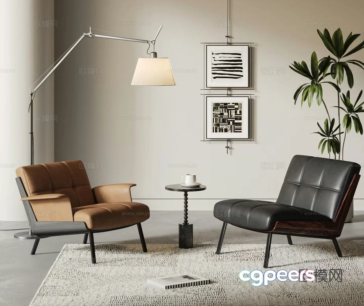 MINOTTI modern casual sofa 3d model