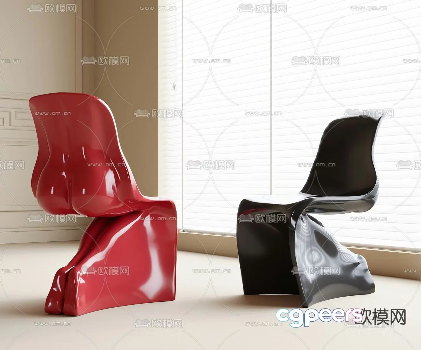 Creative chair hip chair 3d model
