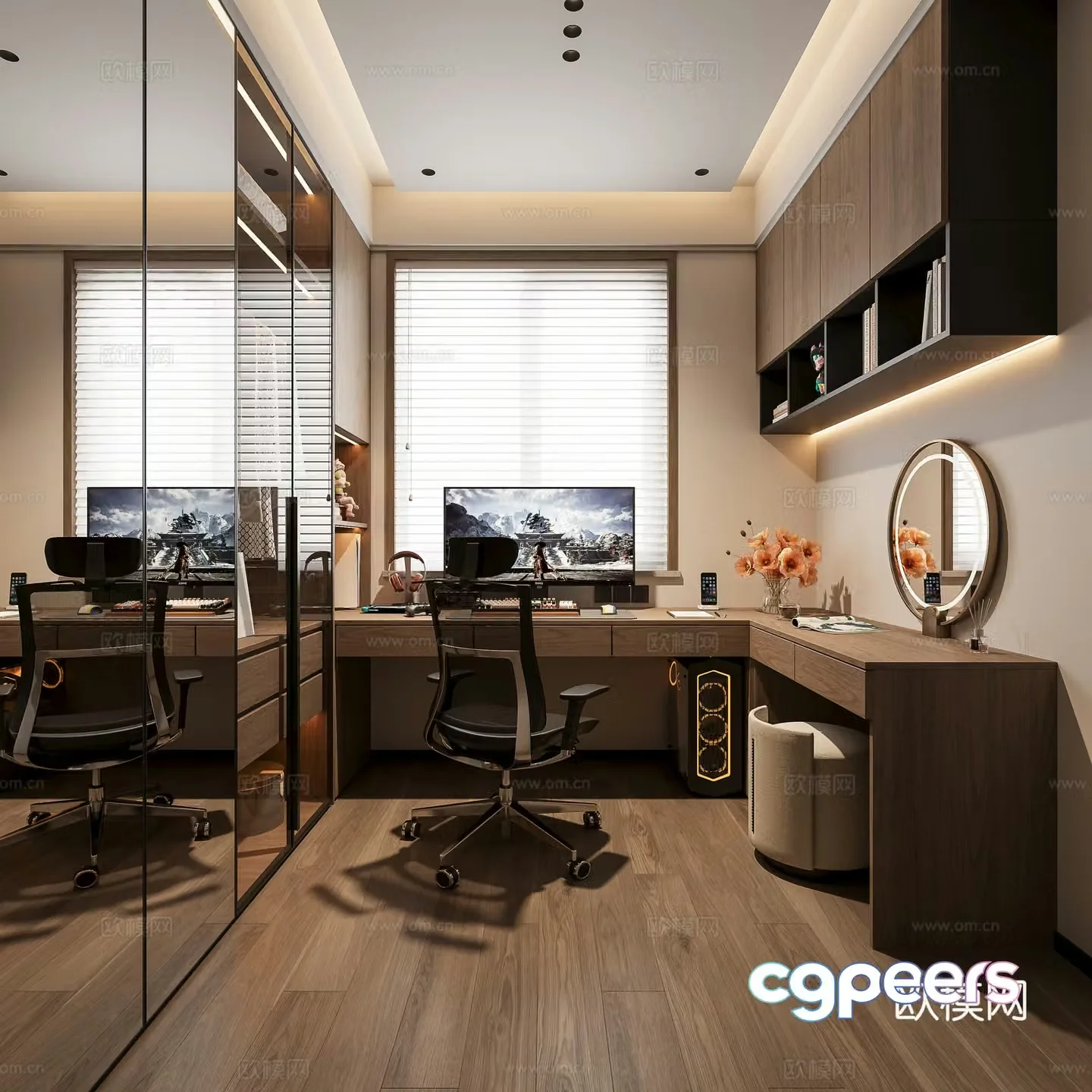 Italian study e-sports room 3d model