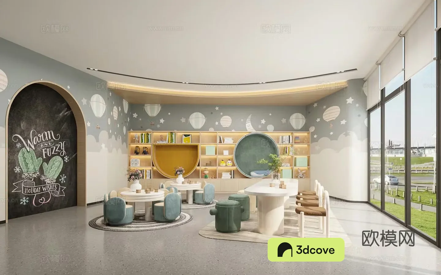 Modern kindergarten standard classroom