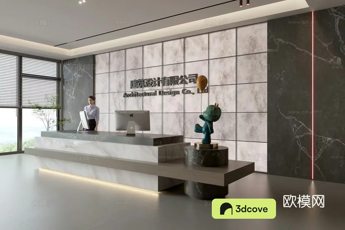 Modern company front desk reception area bar reception desk service desk company front desk background