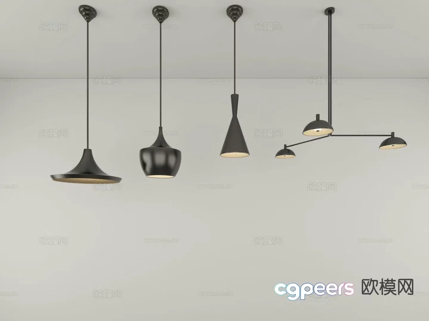 Modern art chandelier hall chandelier 3d model