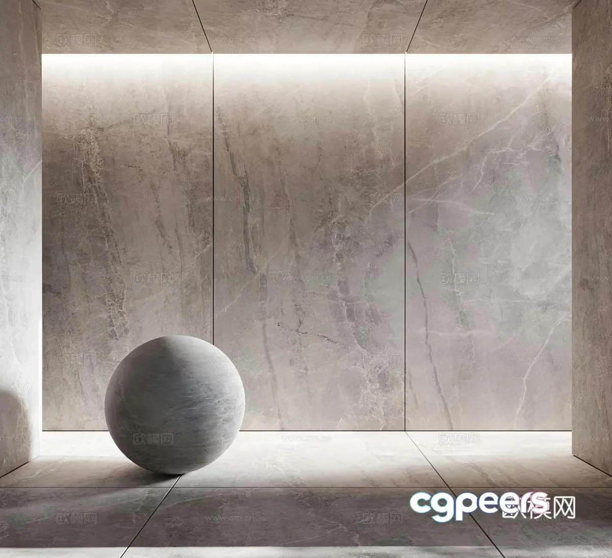 Modern marble stone slab tiles floor 3d model