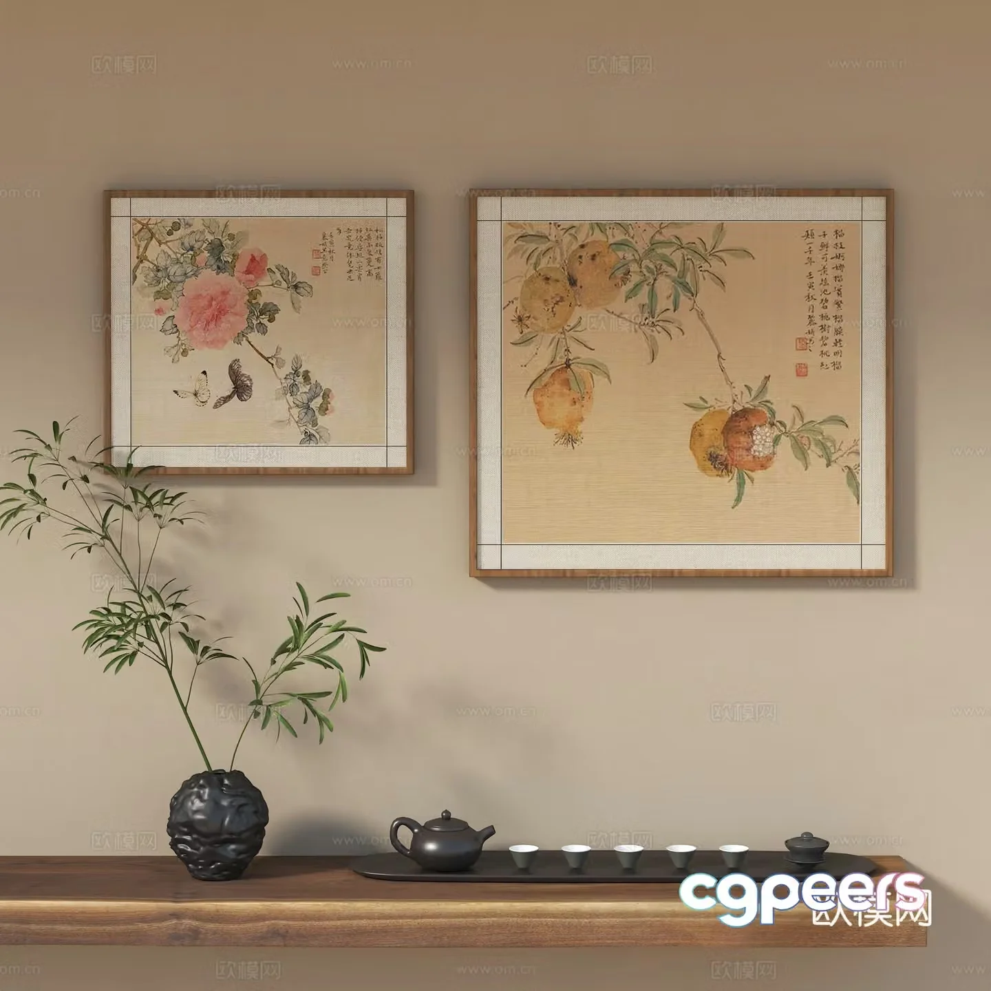 Chinese decorative painting 3d model