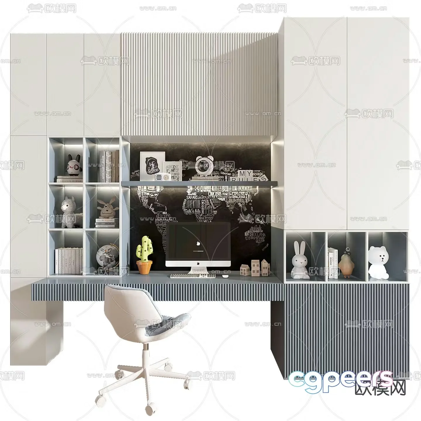 Children’s desk study table 3d model
