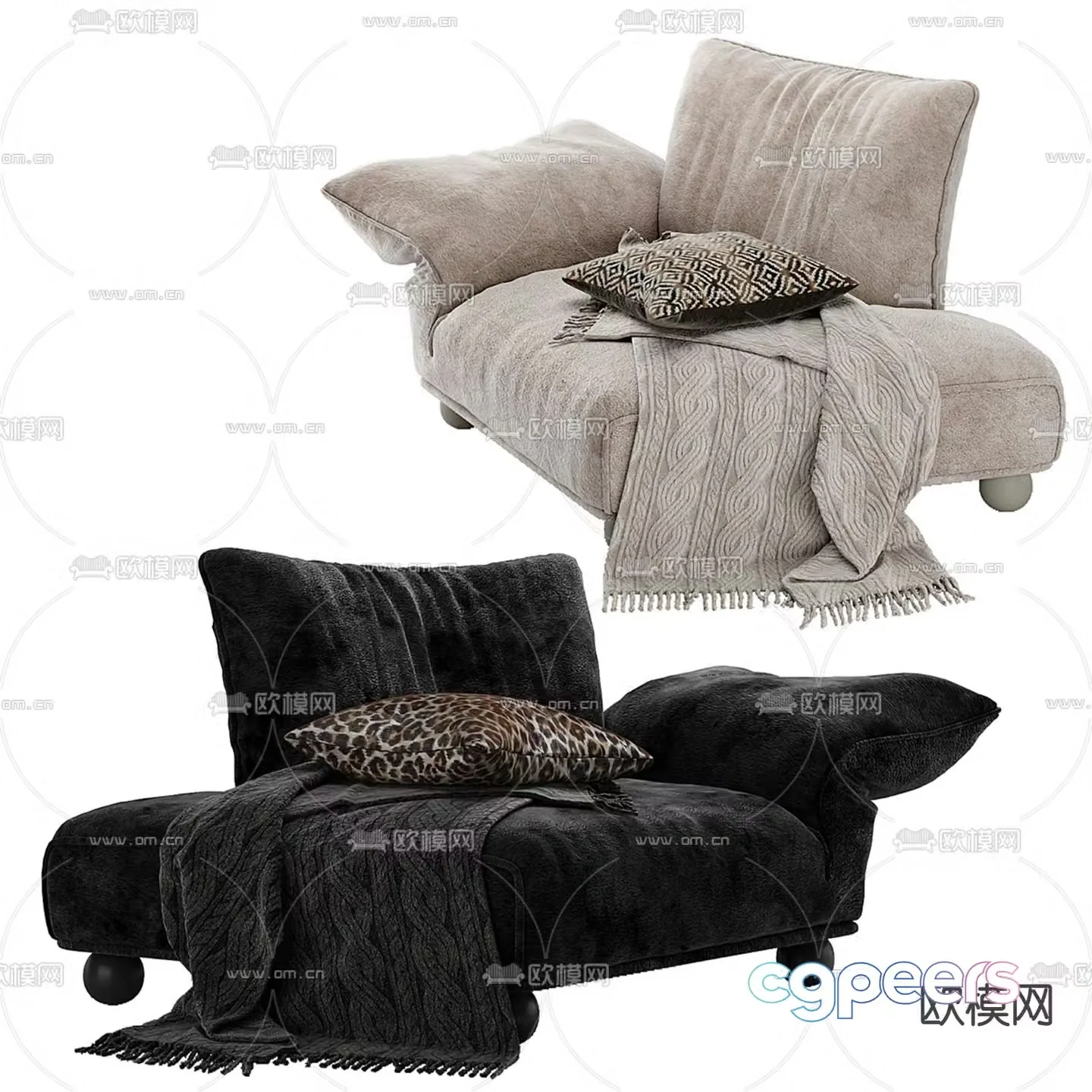 Petal chaise lounge chair 3d model