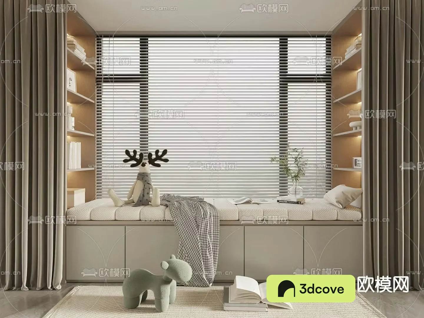 Balancing windowsill Balancing window cabinet Venetian blinds