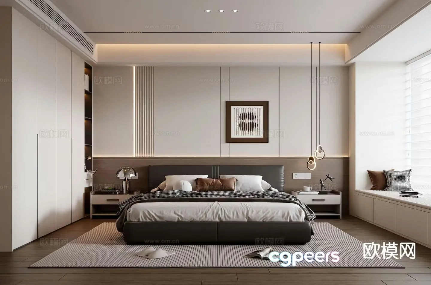 Italian style bedroom master bedroom 3d model